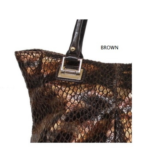 Galian Snakeskin Python Print Handbag Burgundy Bag - Picture 4 of 8